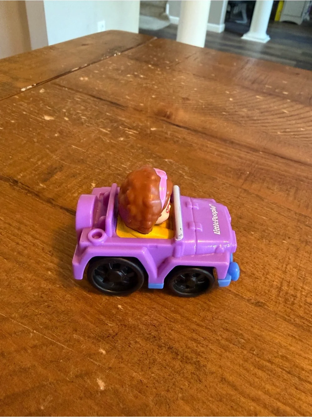 Fisher Price Little People purple jeep Maggie wheelie as is